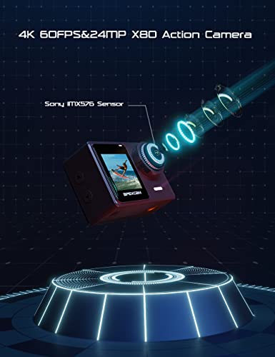 4K/60FPS Apexcam Action Cam: Waterproof, Touch Screen, Ultra HD