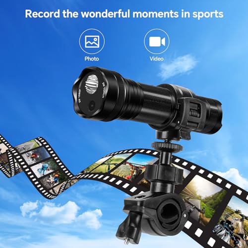 Cozion 1080P Waterproof Action Camera with Flashlight