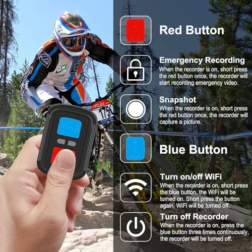 Motorcycle Action Camera with Wide-Angle Lens, Waterproof
