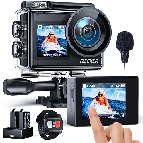 iZEEKER 4K Action Camera: Waterproof, Dual Screen