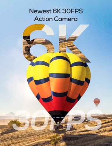 6K 24MP Waterproof Action Camera with Zoom