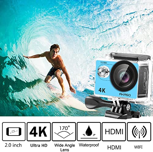 AKASO EK7000 4K30FPS Underwater Camera - Blue