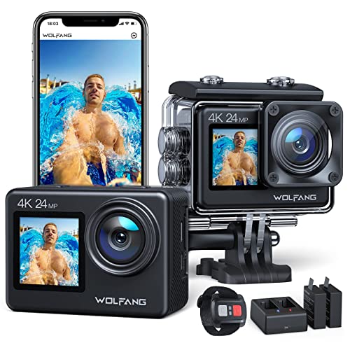 WOLFANG 4K WiFi Action Camera, Waterproof Snorkeling Camera