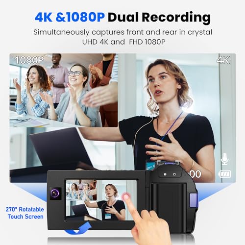 CAMWORLD 4K Dual Lens WiFi Vlogging Camera