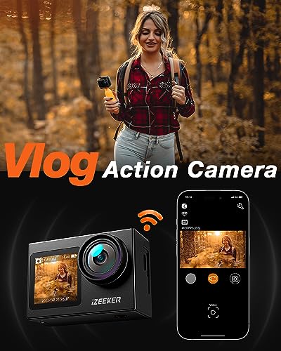 iZEEKER 4K Action Camera: Waterproof, Dual Screen