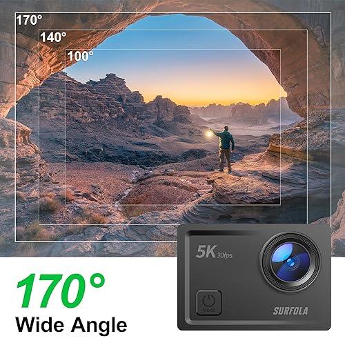 Surfola 5K Action Camera SF430: WiFi, Waterproof