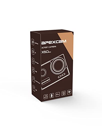 Apexcam 4K 60FPS WiFi Action Camera Kit