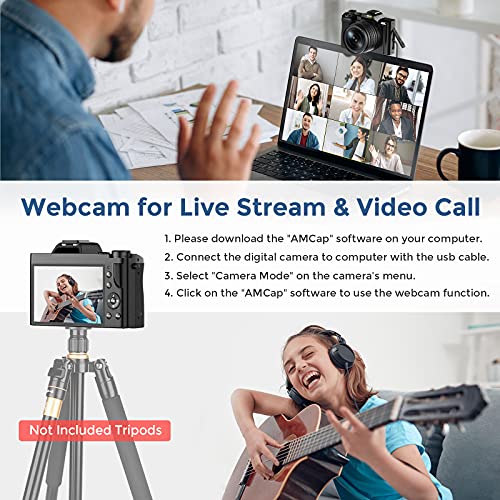 4K Digital Camera with Wide Angle Lens