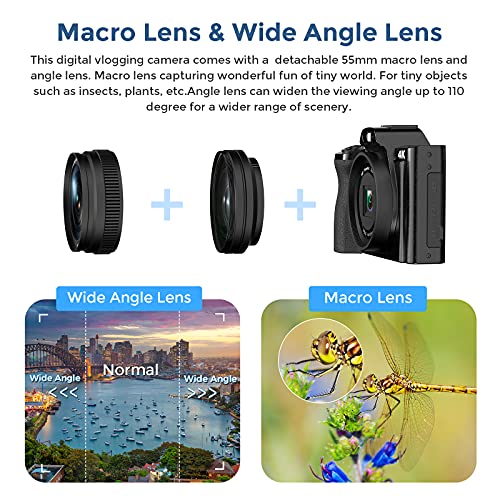 4K Digital Camera with Wide Angle Lens