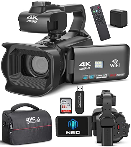 4K Camcorder with Auto Focus and 18X Zoom