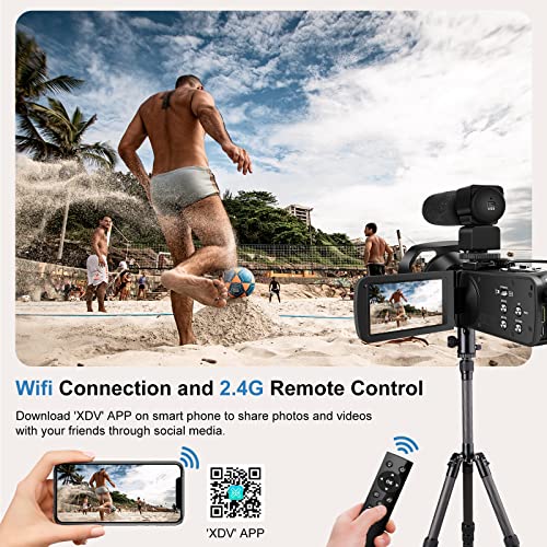 4K Video Camera with 48MP, WiFi, Night Vision