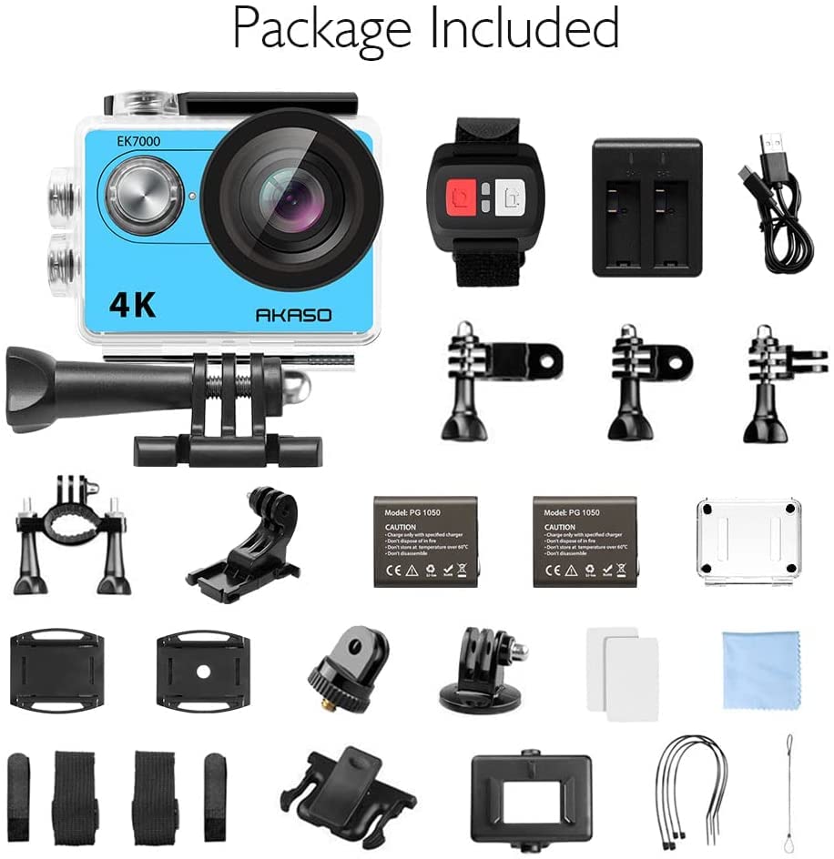 AKASO EK7000 4K30FPS Underwater Camera - Blue