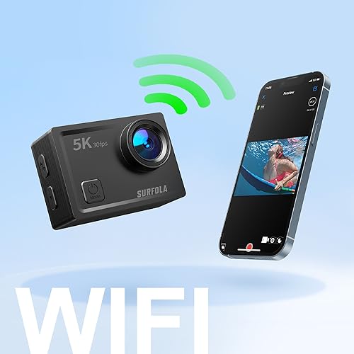 Surfola 5K Action Camera SF430: WiFi, Waterproof