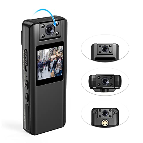 64GB HD BodyCam + OLED Screen & Rotatable Lens