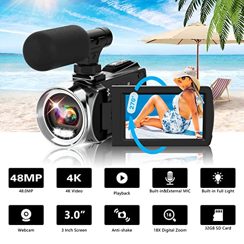 Windancy 4K Vlogging Camera with Microphone