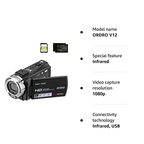 ORDRO V12 Full HD Video Camera Camcorder