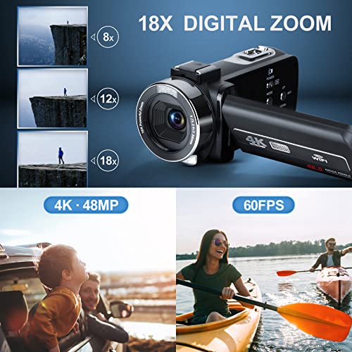 Portable 4K Camcorder with Night Vision & WiFi