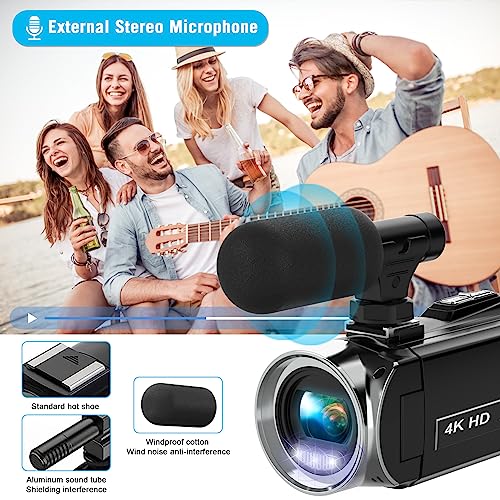 Windancy 4K Vlogging Camera with Microphone