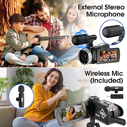 High-resolution 4K video camera with essential accessories