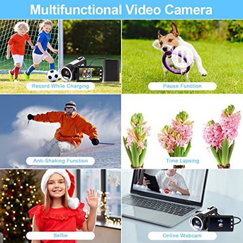 Flip Screen Digital Vlog Camcorder 1080P Video Camera