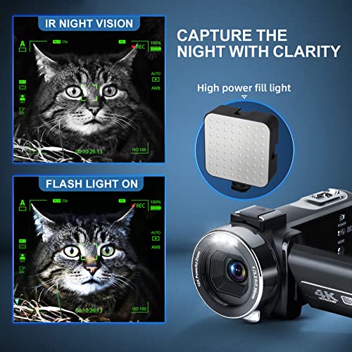 Portable 4K Camcorder with Night Vision & WiFi