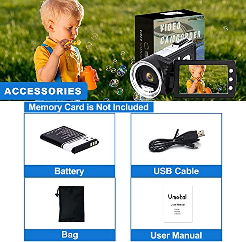Flip Screen Digital Vlog Camcorder 1080P Video Camera