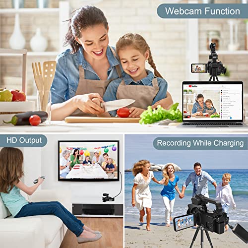 4K Camcorder with Autofocus, 64MP, 60FPS, 18X Zoom