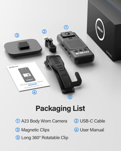 BOBLOV A23 64GB HD Body Worn Camera