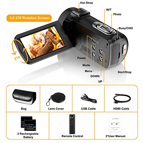 Full HD Video Camera Camcorder with Night Vision