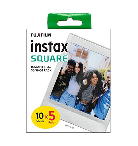 Instax SQ1 Camera & 50 Shot Film Pack: Chalk White
