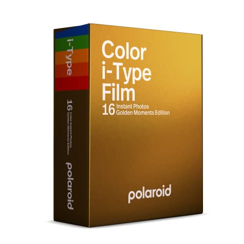 Polaroid Now Black Camera + Golden Moments Film Bundle