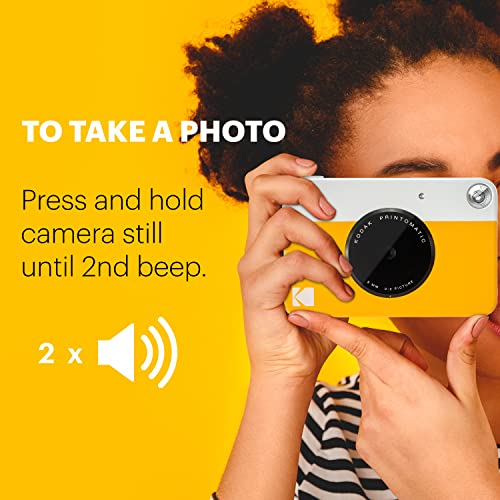 KODAK Printomatic Camera Bundle: Blue + Zink Paper + Deluxe Case