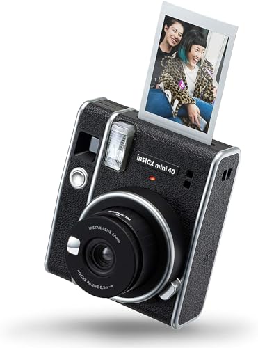 Black Instax Mini 40: Easy Automatic Exposure Camera