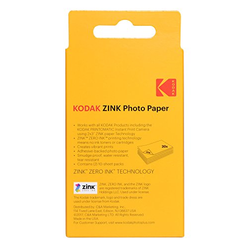 Kodak Printomatic Instant Print Camera - Full Color Prints & Zink Photo Paper - 20 Pack