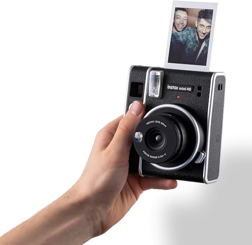 Black Instax Mini 40: Easy Automatic Exposure Camera