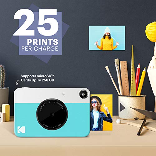Instant Print Camera - Full Color Prints, Blue