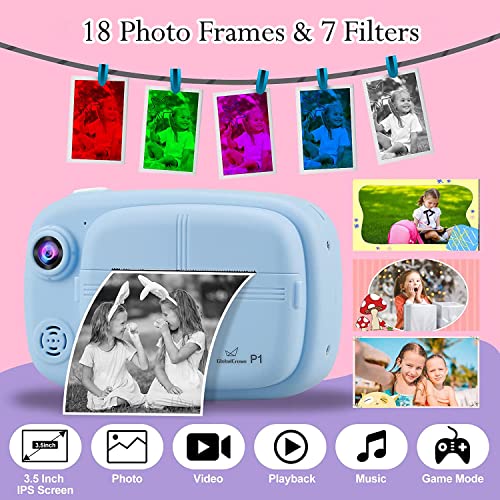 GlobalCrown Kids Instant Camera with Screen and Accessories