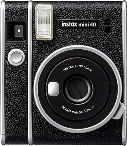 Black Instax Mini 40: Easy Automatic Exposure Camera