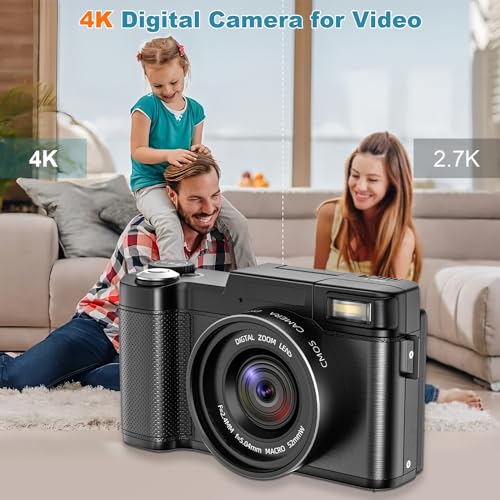 4K UHD Vlogging Camera, 48MP Compact Photography