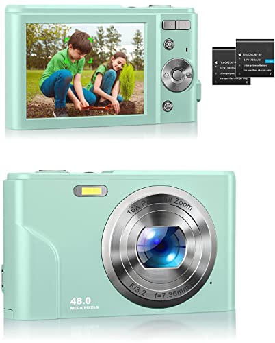 Compact 48MP Digital Camera with Autofocus, 16X Zoom