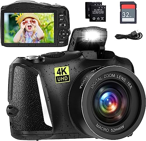 Compact 4K Video Camera with 48MP, 16x Zoom