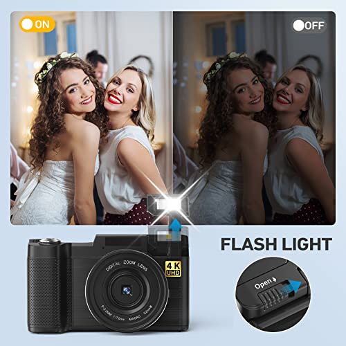 4K UHD Vlogging Camera, 48MP Compact Photography