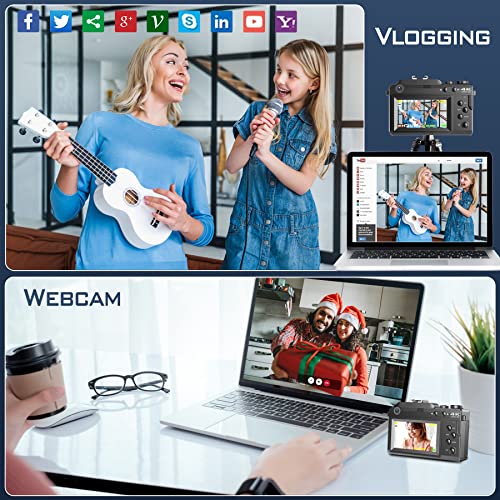 4K Digital Camera with Dual Lens, Wifi & 32GB