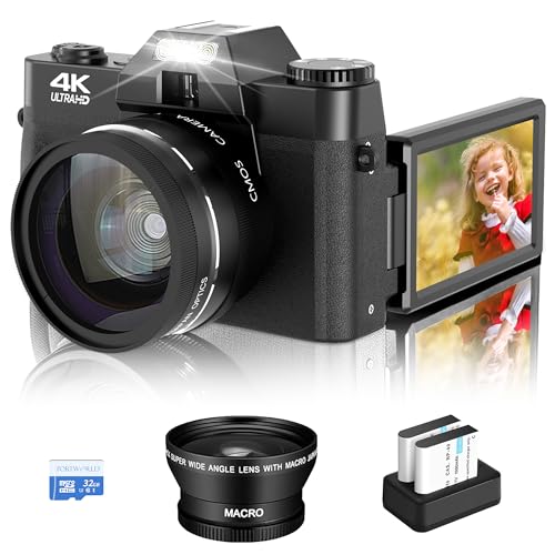 4K Vlogging Camera with 48MP Autofocus - Black