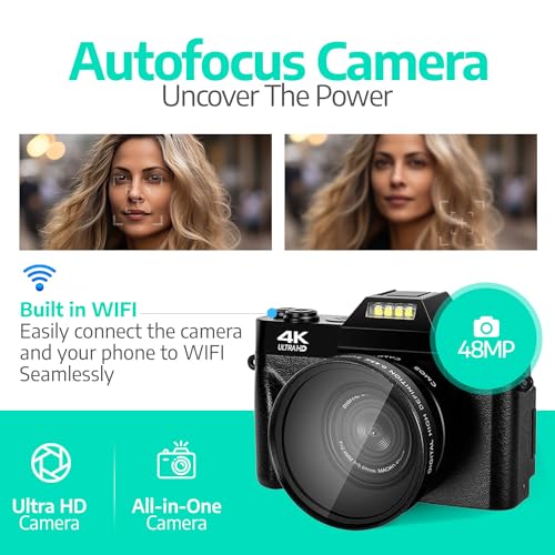 4K 48MP Auto Focus Digital Camera - Beginner's Bundle