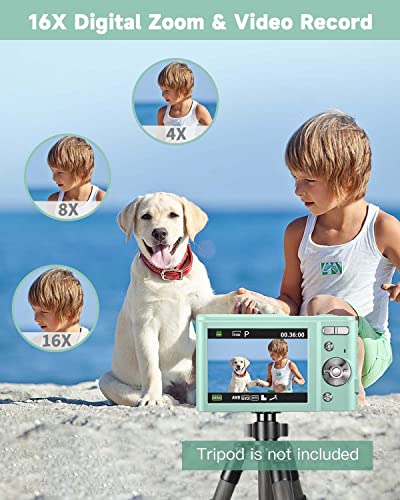 Compact 48MP Digital Camera with Autofocus, 16X Zoom
