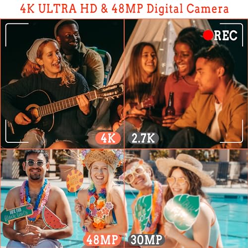 4K Vlogging Camera with 48MP Autofocus - Black