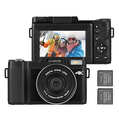 Andoer Compact Autofocus Camera: 16X Zoom, Rotatable Screen
