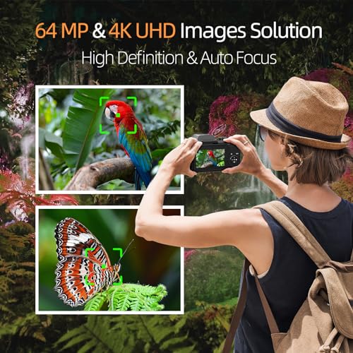 64MP Digital Camera with 4K Video, WiFi, and Flip Screen