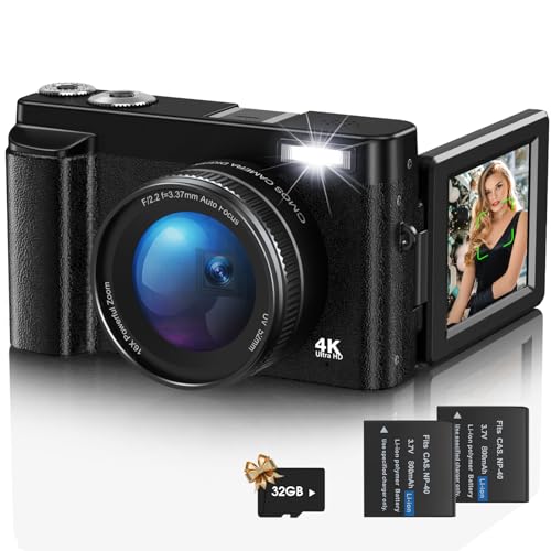 Digital Camera with 4K UHD, Autofocus & 32G